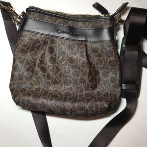 Calvin Klein Brown gold Crossbody Bag classic ck everyday purse